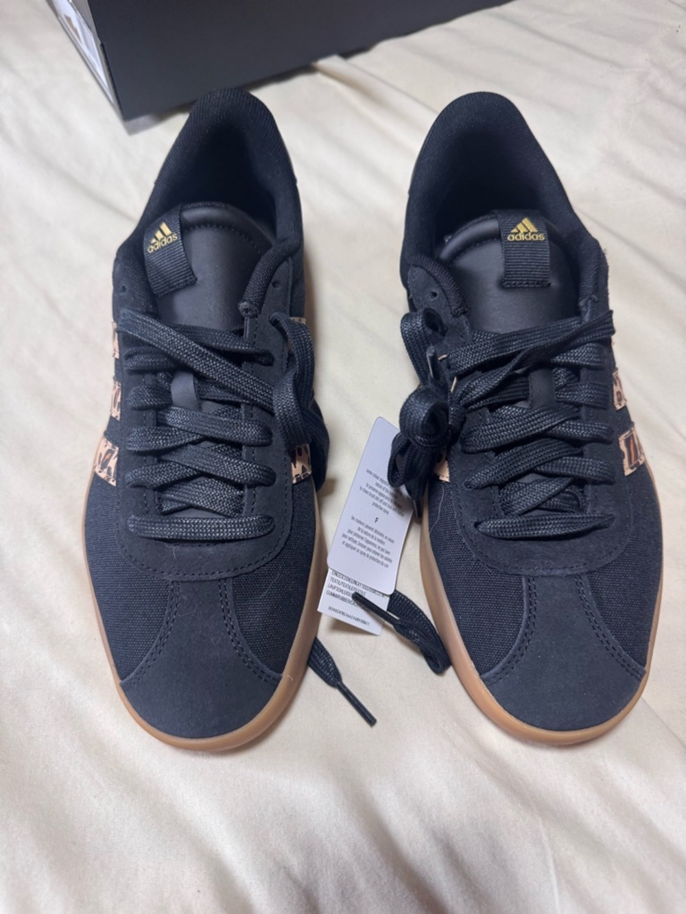 adidas Black Skate Shoes with Gum Outsole and Rose Gold Accents